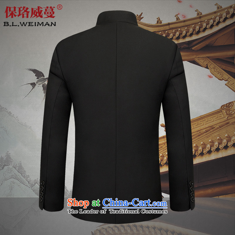 The autumn 2015 men's Chinese tunic suit male Korean students with the Republic of Korea Youth Chinese Men's Mock-Neck suits the solid black (left) the Lhoba nationality Wei Mephidross 175/L, warranty (B.L.WEIMAN) , , , shopping on the Internet