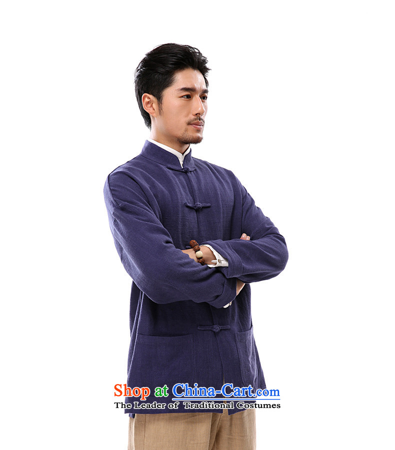 Azzu defense (azouari) China wind of autumn and winter men cotton linen Chinese Disc detained long-sleeved jacket Tang men Han-blue L picture, prices, brand platters! The elections are supplied in the national character of distribution, so action, buy now enjoy more preferential! As soon as possible.