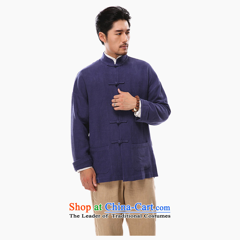 Azzu defense (azouari) China wind of autumn and winter men cotton linen Chinese Disc detained long-sleeved jacket Tang men Han-blue L picture, prices, brand platters! The elections are supplied in the national character of distribution, so action, buy now enjoy more preferential! As soon as possible.
