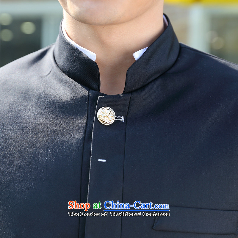 Dan Jie Shi Korean Chinese tunic suit small male and New Men's Mock-Neck leisure X06 Black  , L, Dan Sau San Jie Shi (DAN JIE SHI) , , , shopping on the Internet