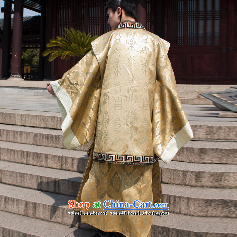 Time Syrian Tang dynasty costume ancient Minister Han-red costumes will rationalize sat photography Gau 221-265 King Lung Emperor robe men wearing stage costumes khaki adult, Syria has been pressed 160-175CM, time shopping on the Internet