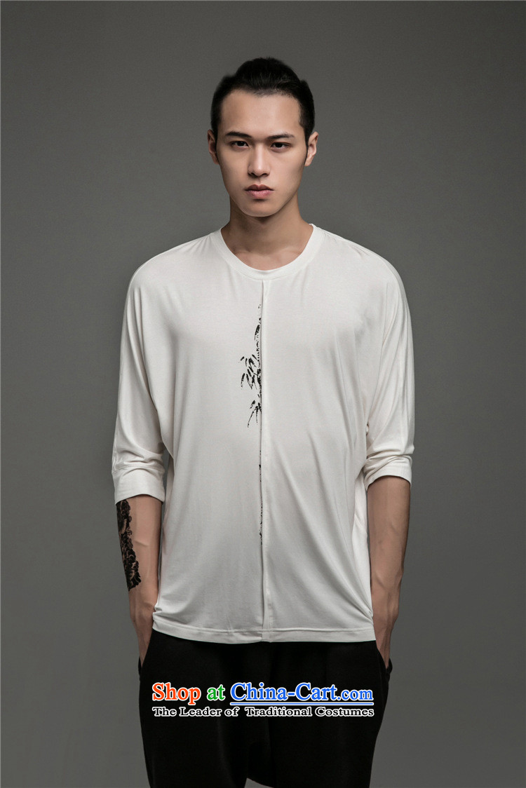 Dan Jie Shi China wind retro modal round-neck collar Zen Chinese Sau San Tong Yi casual fifth in the autumn thin cuff cuff men White XL Photo, prices, brand platters! The elections are supplied in the national character of distribution, so action, buy now enjoy more preferential! As soon as possible.