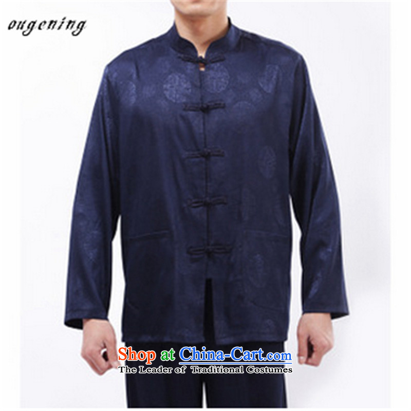 The name of the 2015 autumn of the OSCE new middle-aged men China wind Tang Dynasty Package leisure father long-sleeved shirt with the elderly in the Tang dynasty white 180, OSCE, lemonade (ougening) , , , shopping on the Internet