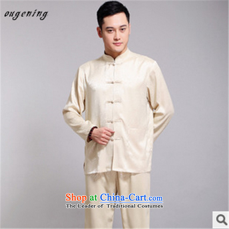 The name of the 2015 autumn of the OSCE new men in older ethnic Chinese Han-Tang dynasty l shirt Kit replacing Tang dynasty grandfather father in Europe of the blue (ougening lemonade) , , , shopping on the Internet