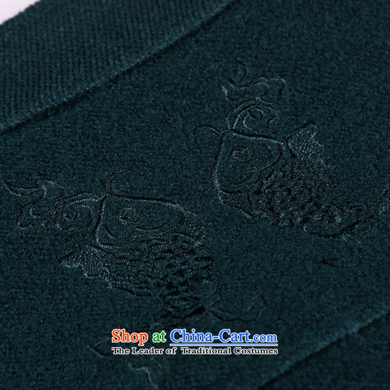 To Tang Dynasty Dragon 2015 autumn and winter New China wind men wool coat 15,561 detained tray blue-green blue-green 46 to lung , , , shopping on the Internet