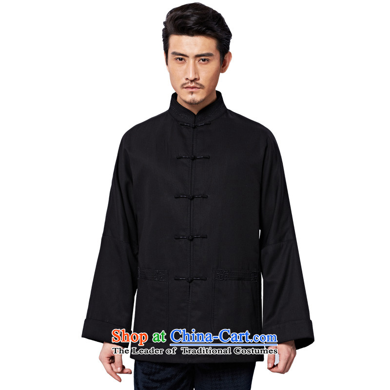 To Tang Dynasty Dragon 2015 autumn and winter New China wind men tencel tray clip 15577  50 black jacket to lung , , , shopping on the Internet