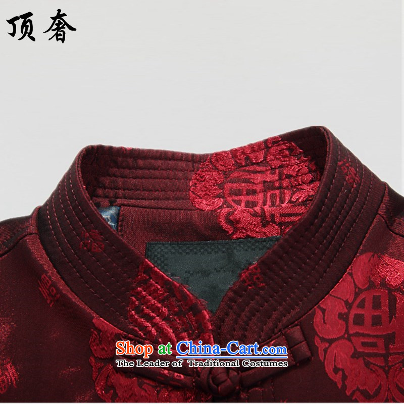 Top Luxury men of older persons in the Tang dynasty during the spring and autumn long-sleeved jacket Tang Chinese Han-long-sleeved sweater men well field red) 190, father top luxury shopping on the Internet has been pressed.