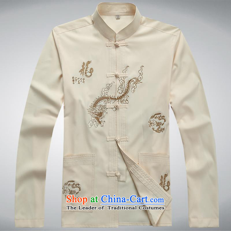 The Chinese Tang dynasty package Mock-neck Chinese tunic men exercise clothing tai chi long sleeved shirt with white 180XXL, services the Van Gogh (MUFONCE) , , , shopping on the Internet