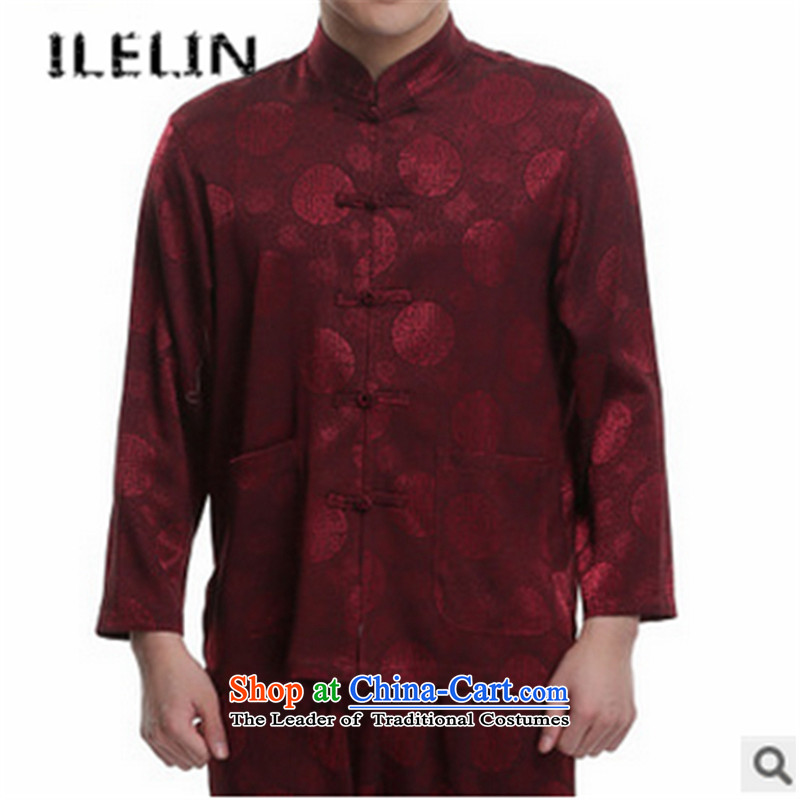 The fall of the new middle-aged ILELIN2015 MEN CASUAL father in older men Tang dynasty Long-sleeve Tang Dynasty Package Red?190