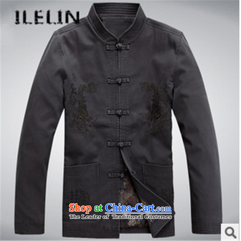 The fall in the new ILELIN2015 older men Tang Gown long sleeve jacket coat Chinese collar leisure father replacing Tang Red 180,ILELIN,,, antique shopping on the Internet