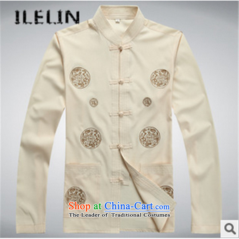 The fall in the new ILELIN2015 older Tang Dynasty Package men wearing casual male father Chinese Antique long-sleeved shirt large white 180,ILELIN,,, relaxd shopping on the Internet