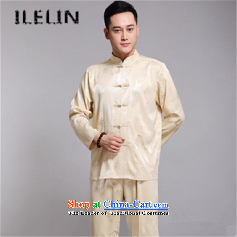 The fall in the new ILELIN2015 older men long-sleeved shirt older persons Tang dynasty birthdays dress China wind retro grandpa red 190,ILELIN,,, shopping on the Internet