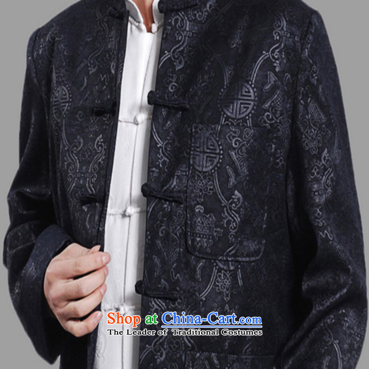 In accordance with the fuser retro ethnic Chinese improved collar suit single row detained father replacing Tang jackets Lgd/m0043# -A DARK BLUE 3XL picture, prices, brand platters! The elections are supplied in the national character of distribution, so action, buy now enjoy more preferential! As soon as possible.