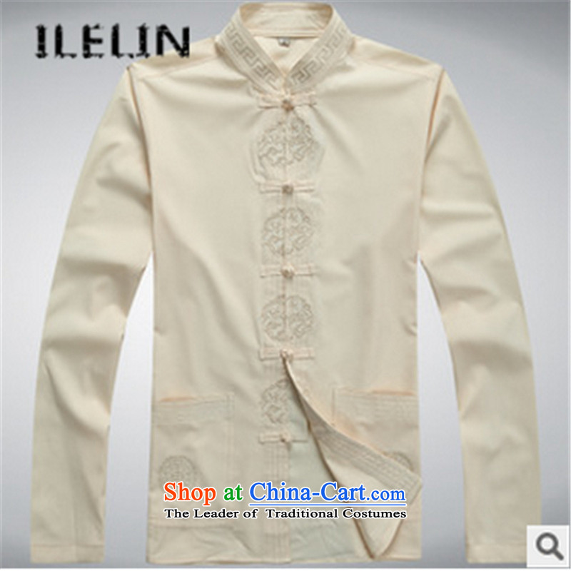 The fall of new ILELIN2015 Men long-sleeved father in Tang Dynasty older grandfather autumn T-shirts older persons China wind kit red 180,ILELIN,,, shopping on the Internet