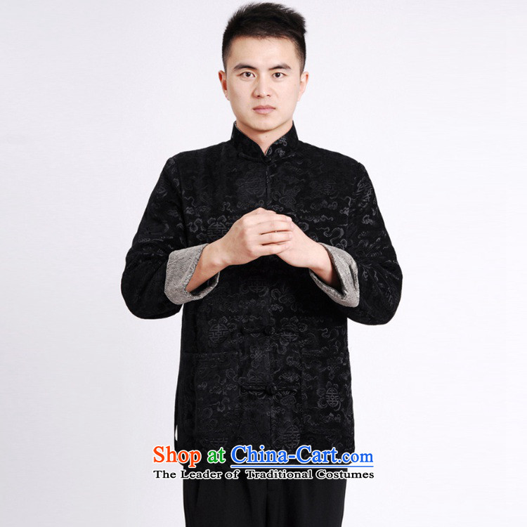 In accordance with the fuser autumn and winter stylish new ethnic Chinese improvement of nostalgia for the elderly in the stitching father load suit Tang jackets Lgd/m0036# -A black XL Photo, prices, brand platters! The elections are supplied in the national character of distribution, so action, buy now enjoy more preferential! As soon as possible.