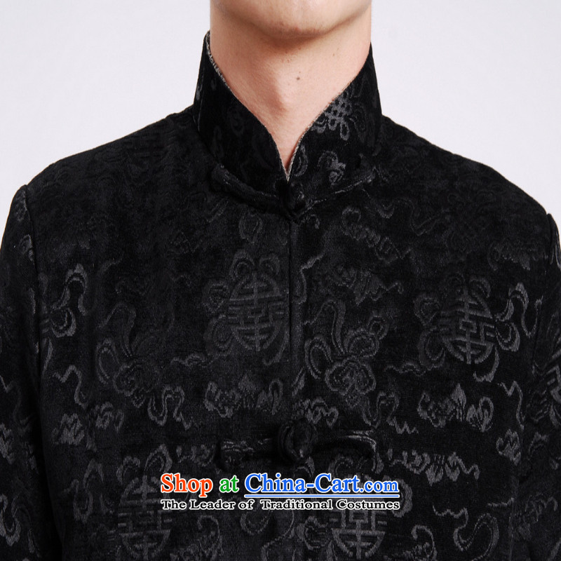 In accordance with the fuser autumn and winter stylish new ethnic Chinese improvement of nostalgia for the elderly in the stitching father load suit Tang jackets Lgd/m0036# -A black XL, in accordance with the fuser has been pressed shopping on the Interne