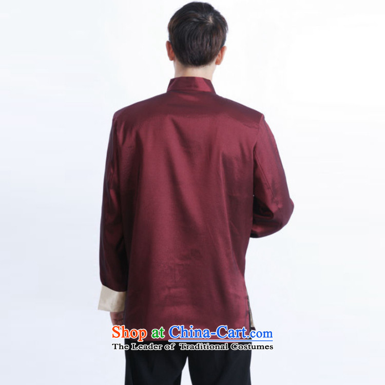 In accordance with the fuser retro ethnic Chinese long-sleeved shirt improved Men's Mock-Neck Ssangyong embroidery in older father replacing Tang jackets LGD/M1013# wine red 2XL Photo, prices, brand platters! The elections are supplied in the national character of distribution, so action, buy now enjoy more preferential! As soon as possible.