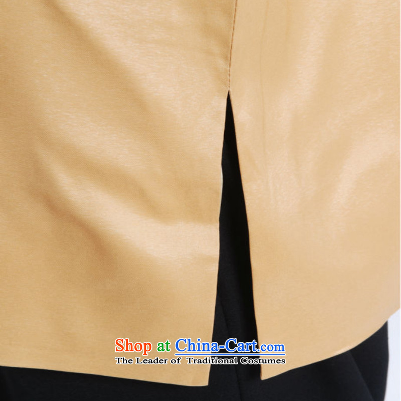 In accordance with the fuser retro national wind spring and autumn in new stylish older Chinese improved load father Tang jackets Lgd/m1009# Yellow XL, in accordance with the fuser has been pressed shopping on the Internet