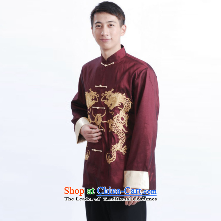 In accordance with the Love l Chinese men long-sleeved Tang improved blouses collar embroidered single row is older father replacing Tang jackets LGD/M1013# wine red L picture, prices, brand platters! The elections are supplied in the national character of distribution, so action, buy now enjoy more preferential! As soon as possible.