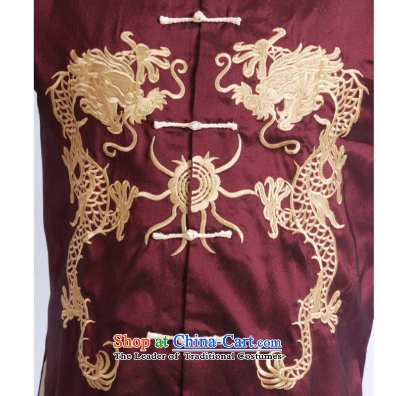 In accordance with the Love l Chinese men long-sleeved Tang improved blouses collar embroidered single row is older father replacing Tang jackets LGD/M1013# wine red , L, in accordance with the Love l , , , shopping on the Internet