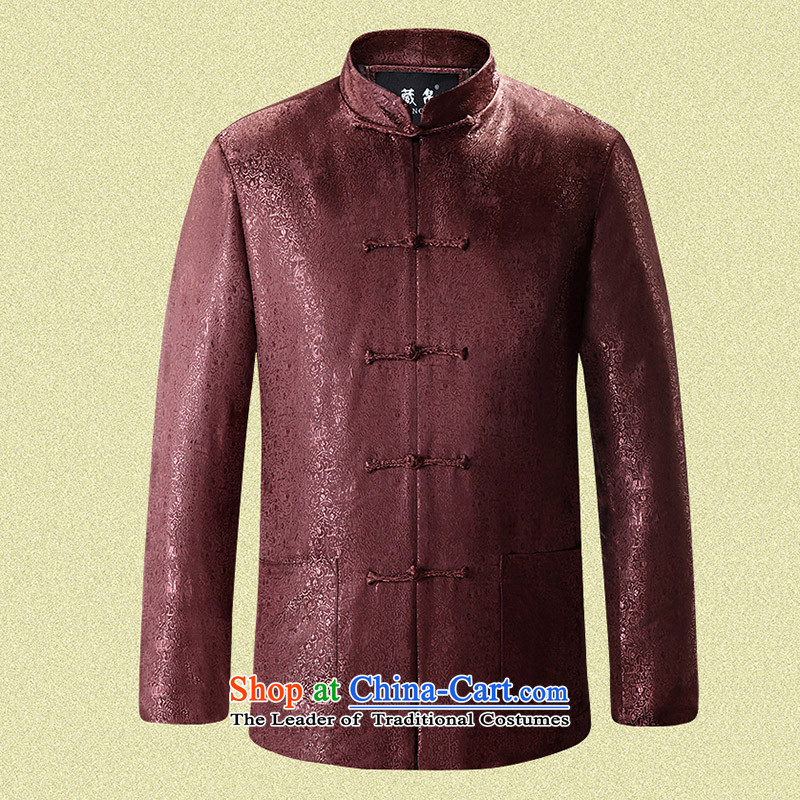 9The autumn and winter possession of Tang Dynasty cotton coat China wind loading large Chinese father grandfather code disk detained collar banquet black cotton 0753 175/L, Tibetan Silk , , , shopping on the Internet