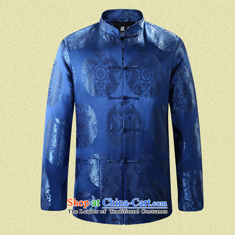 8D man in possession for autumn and winter Tang dynasty cotton coat China wind Chinese banquet dress gifts father grandpa pack mail red cotton 0758 180/XL, Tibetan Silk , , , shopping on the Internet