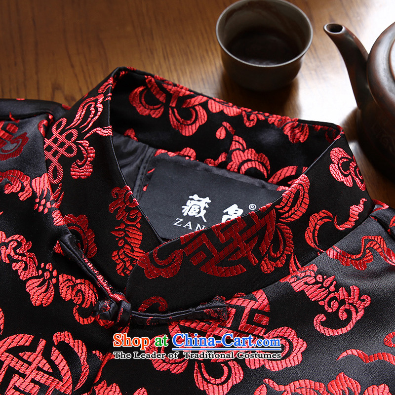 9The autumn and winter and possession of Tang Dynasty cotton coat in older banquet dress grandpa dad installed shou wedding China wind 180/XL, possession silk black Nos. 0781 , , , shopping on the Internet