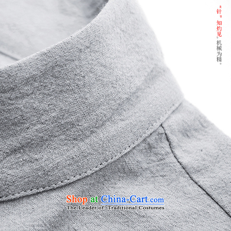 Hee-Snapshot Loaded new autumn Lung Men cotton linen long-sleeved shirt collar tray clip Sau San shirt leisure China wind men White XL, Hee-snapshot (XZAOLONG lung) , , , shopping on the Internet