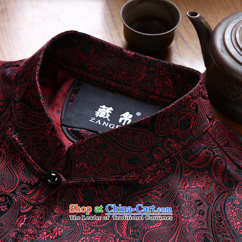 8D 2015 Fall/Winter Collections men Tang jackets wedding banquet on large middle-aged new special clearance package mail red silk ,,, Tibet 180/XL, 0727 Online Shopping