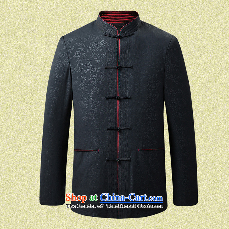 8D 2015 Fall/Winter Collections of men Tang jackets for larger elderly dress banquet collar disk pack Black 158616 Email detained 190/XXXL, possession of Friendship Shopping on the Internet has been pressed.