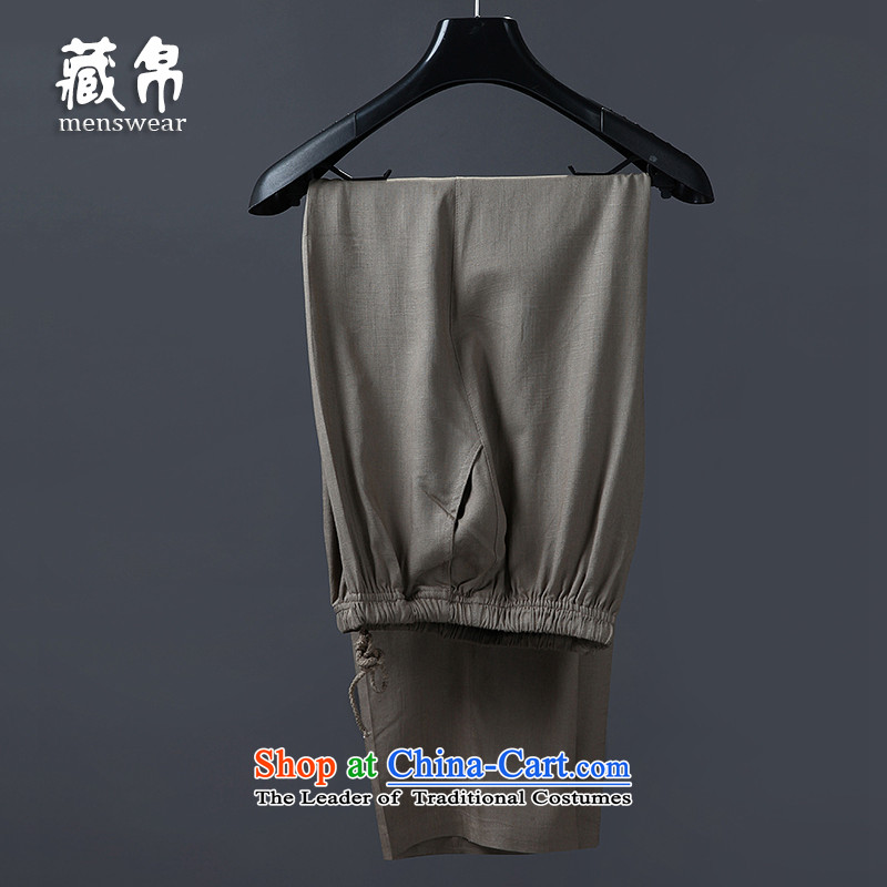Genuine silk possession of Tang Dynasty men cotton linen trousers kit in the elastic older national costumes China wind Special Package Mail m white pants 116 180, possession of silk , , , shopping on the Internet