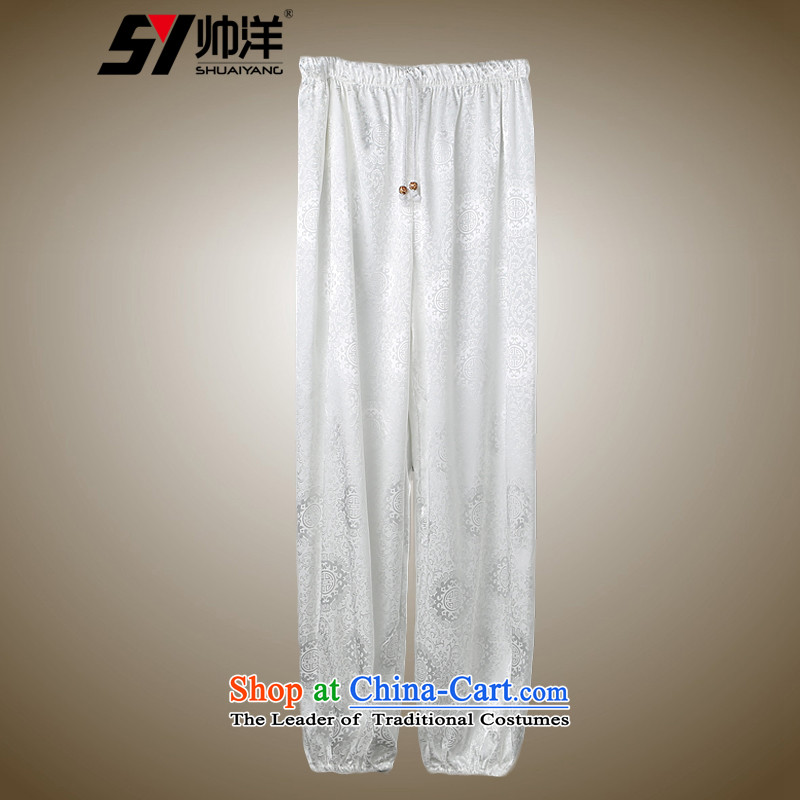 The ocean autumn 2015 Installed Shuai Chinese unisex Tang pants Taegeuk services morning exercise Roh loose China Wind Pants White?M