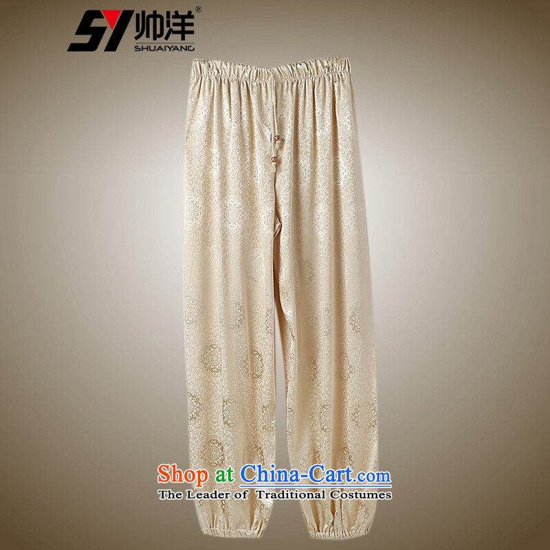 The ocean autumn 2015 Installed Shuai Chinese unisex Tang pants Taegeuk services morning exercise Roh loose white pants China wind M Shuai Yang (SHUAIYANG shopping on the Internet has been pressed.)