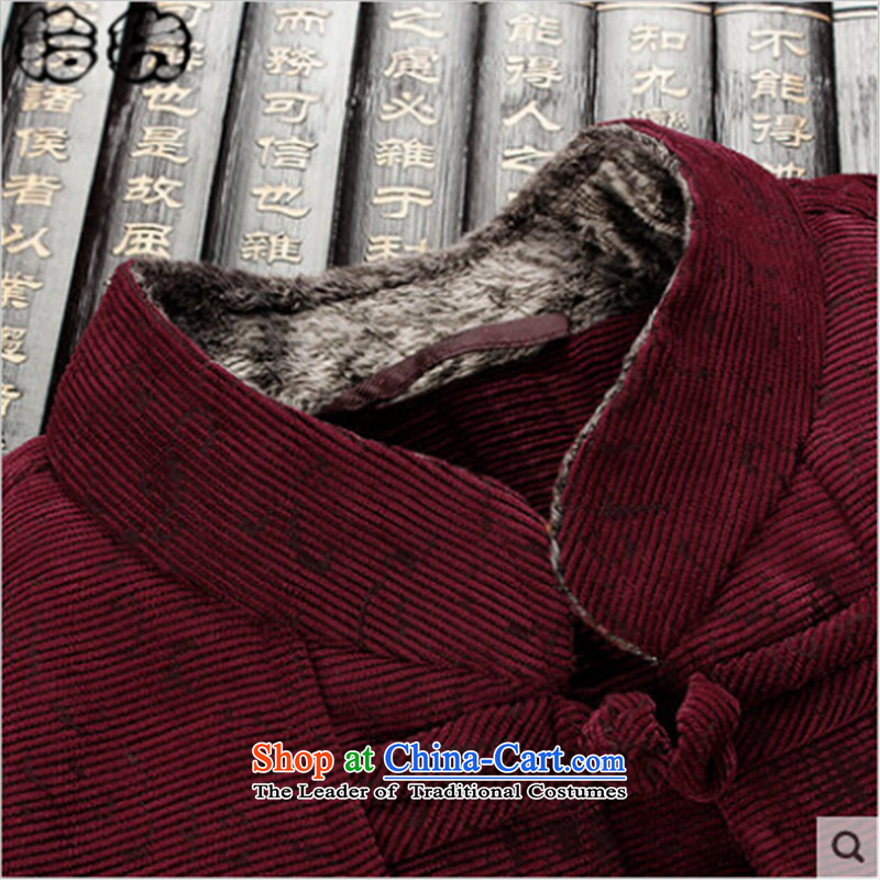 The 2015 autumn pick new retro men of the elderly in the Tang dynasty fluff edge loading thick grandfather jacket autumn China wind and dark blue pickup (shihuo XXXL,) , , , shopping on the Internet