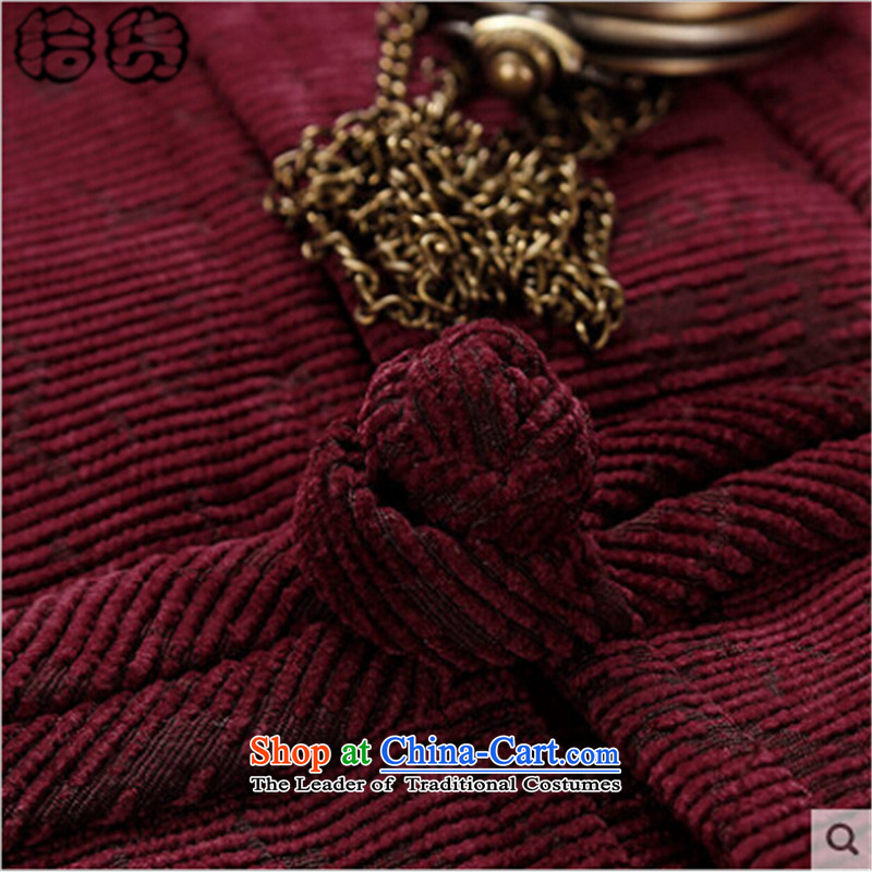 The 2015 autumn pick new retro men of the elderly in the Tang dynasty fluff edge loading thick grandfather jacket autumn China wind and dark blue pickup (shihuo XXXL,) , , , shopping on the Internet