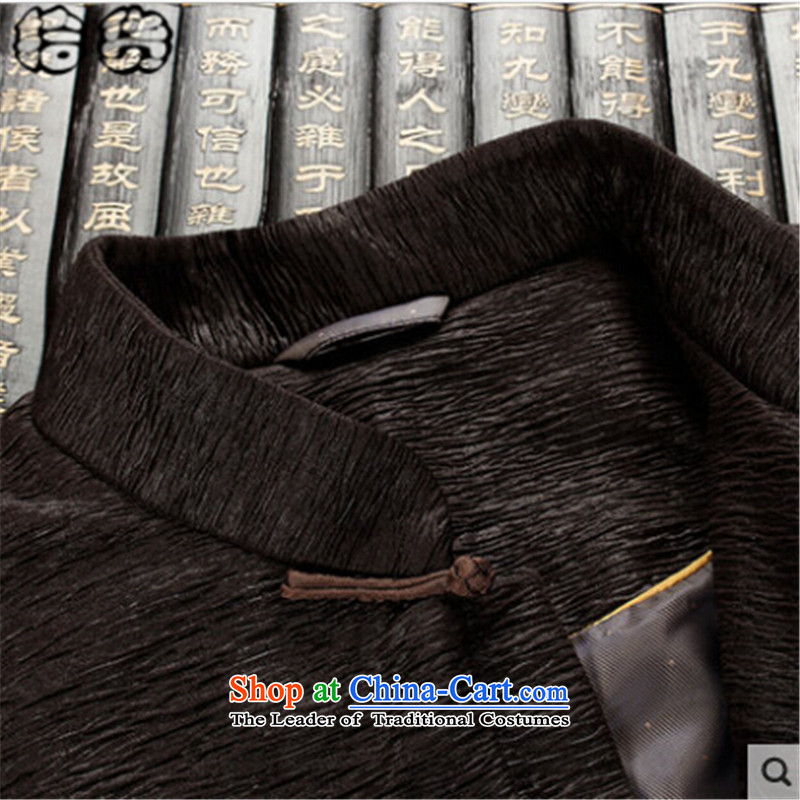 The 2015 autumn pick New Men, New China Wind Jacket Tang minimalist men with grandpapa replacing Chinese father kit male XXL, Brown (shihuo pickup) , , , shopping on the Internet