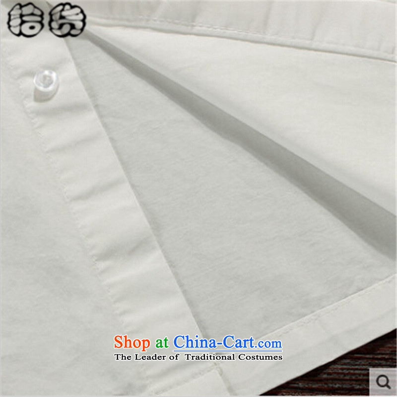 The 2015 autumn pick the new man in his grandfather father of older persons Tang blouses minimalist white men pure color shirt white XXXXL, leisure pickup (shihuo) , , , shopping on the Internet