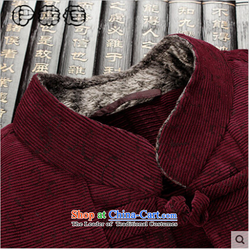 Hirlet Ephraim 2015 autumn and winter new men of the elderly in the Tang dynasty fluff edge with thick grandpa jackets and pure color China wind male straight male XXXL, deep blue yele Ephraim ILELIN () , , , shopping on the Internet