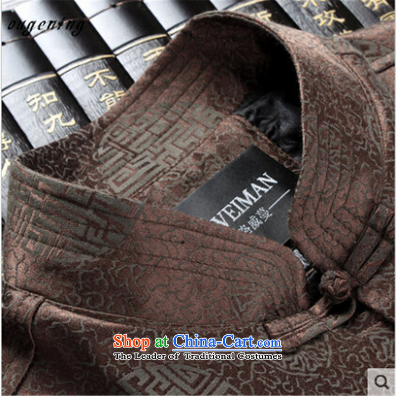 The OSCE, 2015 Autumn and Winter, of the name of the new products with ethnic grandpa father Chinese PU T-shirt jacket men aged PU 190, red and brown coat, OSCE (ougening lemonade) , , , shopping on the Internet