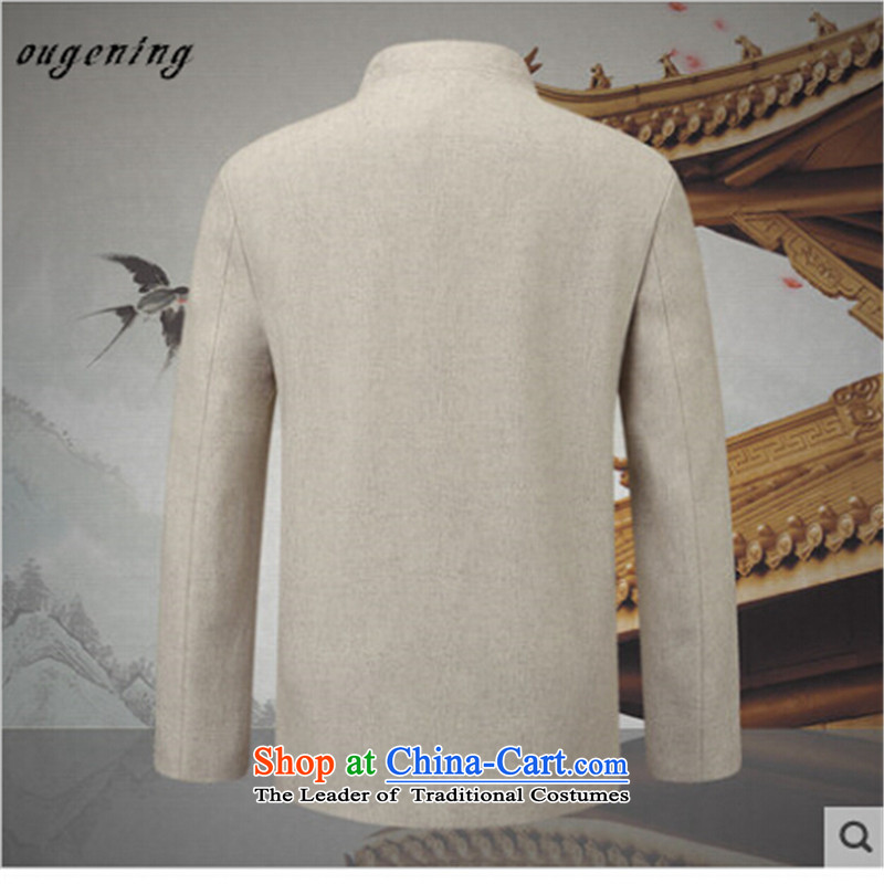 The name of the 2015 autumn of the OSCE New China wind in older disk Tang dynasty detained a t-shirt dad gross grandpa replacing men long sleeve jacket coat gray 190, Europe (ougening lemonade Grid) , , , shopping on the Internet