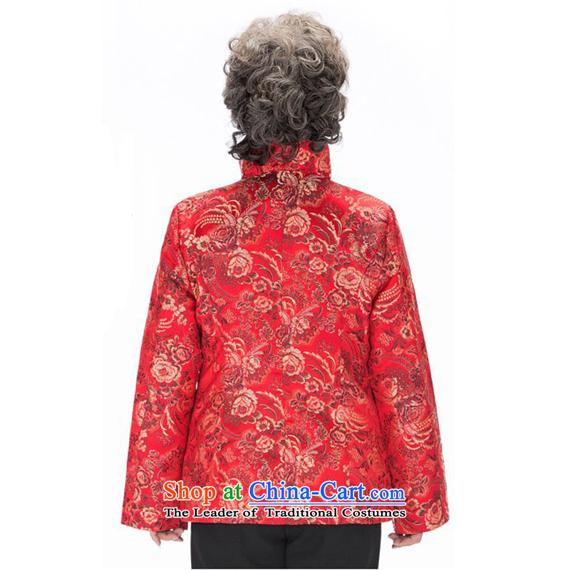 Bosnia and the elderly in the winter line thre New President Tang dynasty cotton folder China wind Chinese collar grandma replacing older persons Tang dynasty cotton coat robe F0883 purple women XXL, thre line (gesaxing and Tobago) , , , shopping on the I