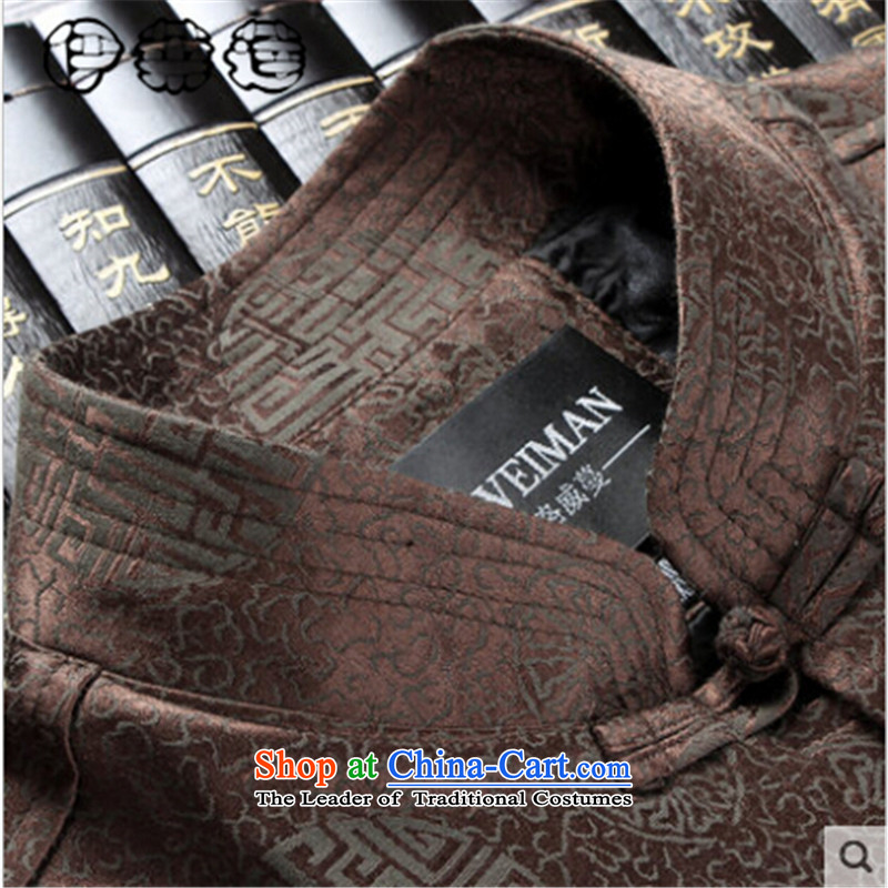 Hirlet Ephraim 2015 Fall/Winter Collections of New Men China wind Tang jackets of older persons in the T-shirt dad grandpa stamp ethnic leisure dress jacket red and brown聽190, Yele Ephraim ILELIN () , , , shopping on the Internet