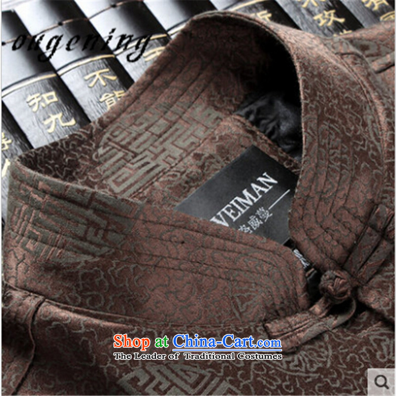 The name of the 2015 autumn of the OSCE New Men Tang dynasty China wind long-sleeved sweater of older persons in the mock father replacing retro dress jacket red and brown 180, grandpa OSCE (ougening lemonade Grid) , , , shopping on the Internet