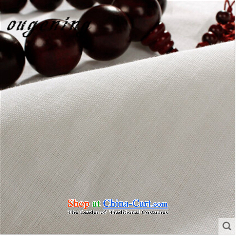 The name of the 2015 autumn of the OSCE new men in both the father of older persons a solid color cotton linen long-sleeved shirt with grandpapa, forming the exercise of linen clothes shirt shirt white XXL, Europe (ougening lemonade Grid) , , , shopping o