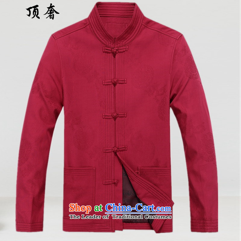 Top Luxury autumn and winter, men Tang blouses loose collar tray snap version Blue 8801) red kit) Top Luxury.... XL/175, shopping on the Internet