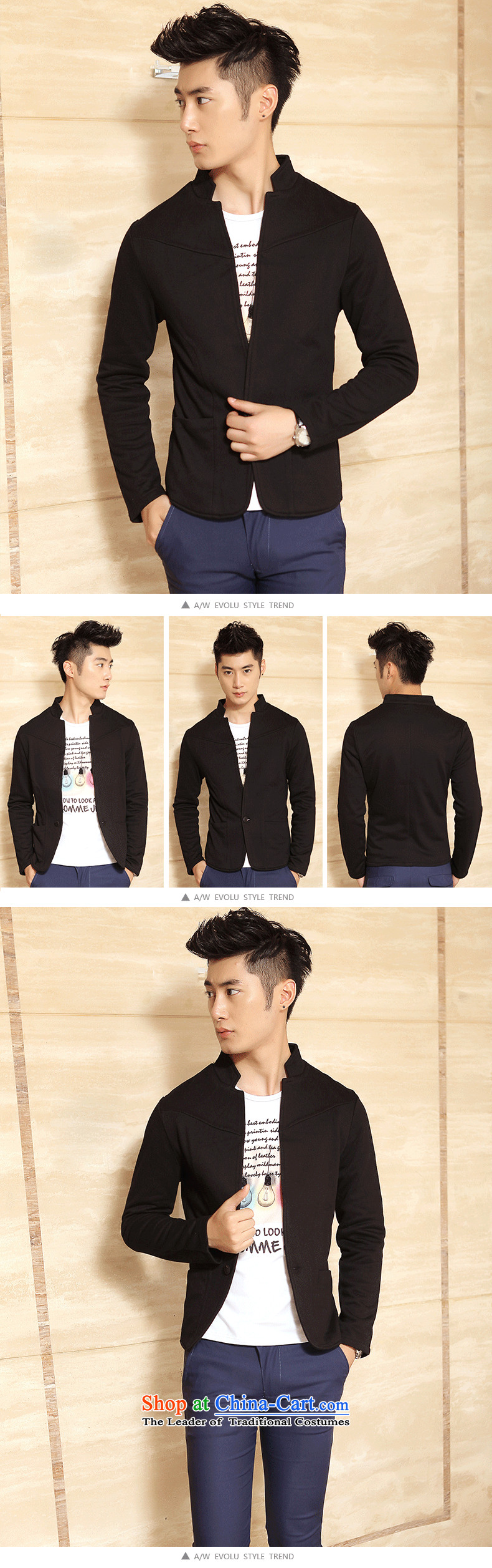 The fall of new, UYUK2015 men who decorated Chinese tunic Korean version of a mock-neck jacket