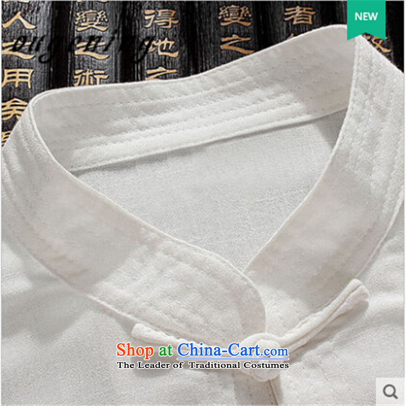 The name of the 2015 autumn of the OSCE New New Product China wind Chinese men's grandfather long sleeved shirt, forming the basis of older persons in the Netherlands Father Tang dynasty white 185 euros of shirt (ougening lemonade shopping on the Internet