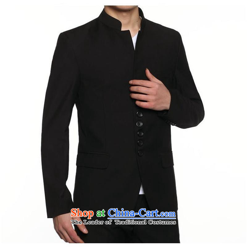 Men's Chinese tunic stylish eight tablets of Sau San Lisping Men's Mock-Neck Trend Chinese tunic Black?180