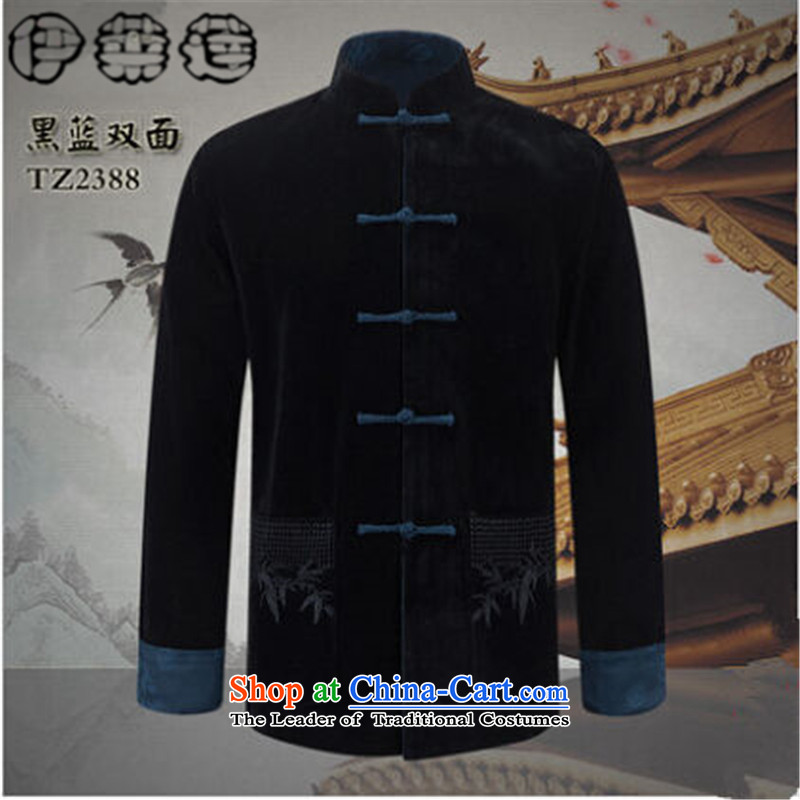 Hirlet Ephraim Fall 2015 new retro China wind cuffs stitching Tang jackets father grandfather of ethnic Chinese boxed men's shirt and black-and-white two-sided 175 Yele Ephraim ILELIN () , , , shopping on the Internet