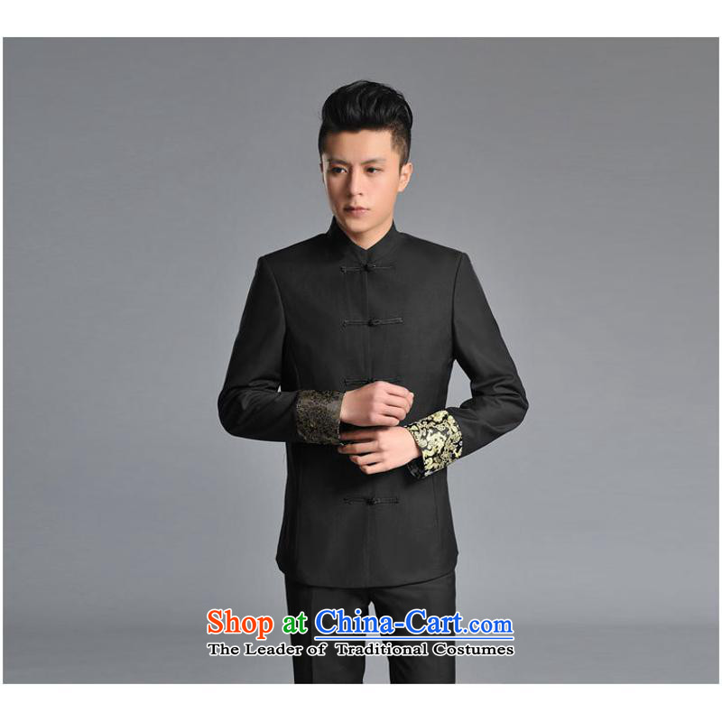 Mr Ronald Men's Mock-Neck Chinese tunic Korean youth with collar Sau San suits Chinese national service in accordance with the us day black XXL, Hwan (meitianyihuan) , , , shopping on the Internet